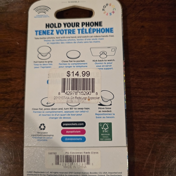 PopSocket PopGrip Cincinnati Reds Popsocket Phone Grip - Picture 2 of 2
